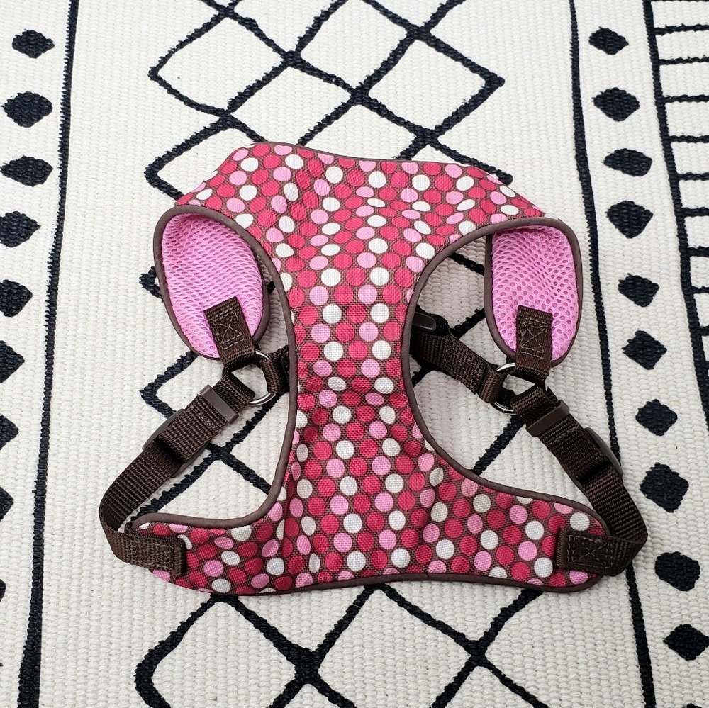 Pink Polka Dot Dog Harness